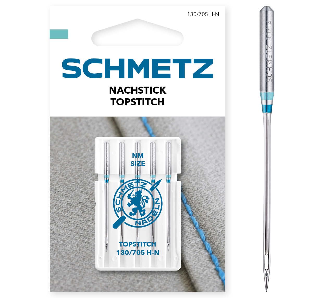 SCHMETZ | 5 Sewing Machine Needles | Top Stitch | 130/705 H-N | Needle Thickness 90/14 | Can be Used on Any Standard Household Sewing Machine