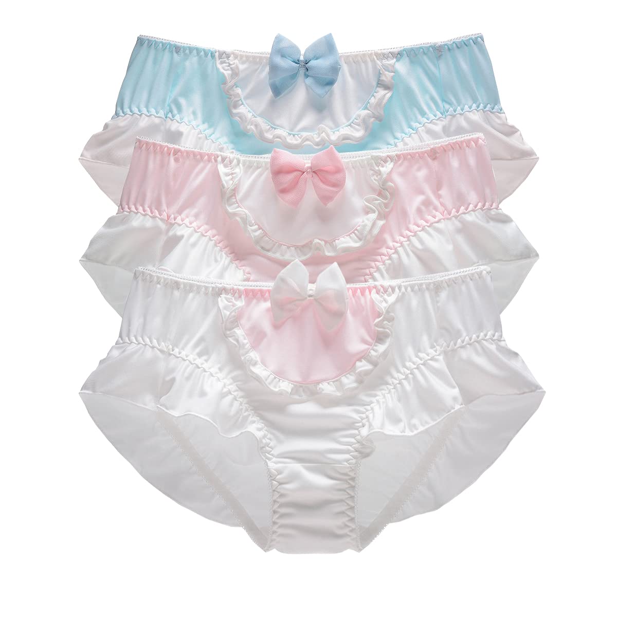 [LIUXU] パンティーセクシーレディースショーツ M L XL メッシュレディースショーツ レース 3枚セット 可愛い大きいサイズパンツ ローウェスト女性下着 学生レギュラーショーツ (M, グリーン&ホワイト&ブラック)