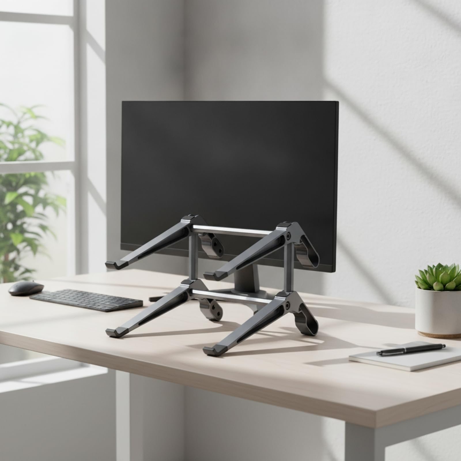 Milageto Soporte Portátil Elevador Base Riser Estante de Dos Niveles Que Reduce Tensión Cervical y Mejora Postura al Escribir Adecuado para Oficina Estudio
