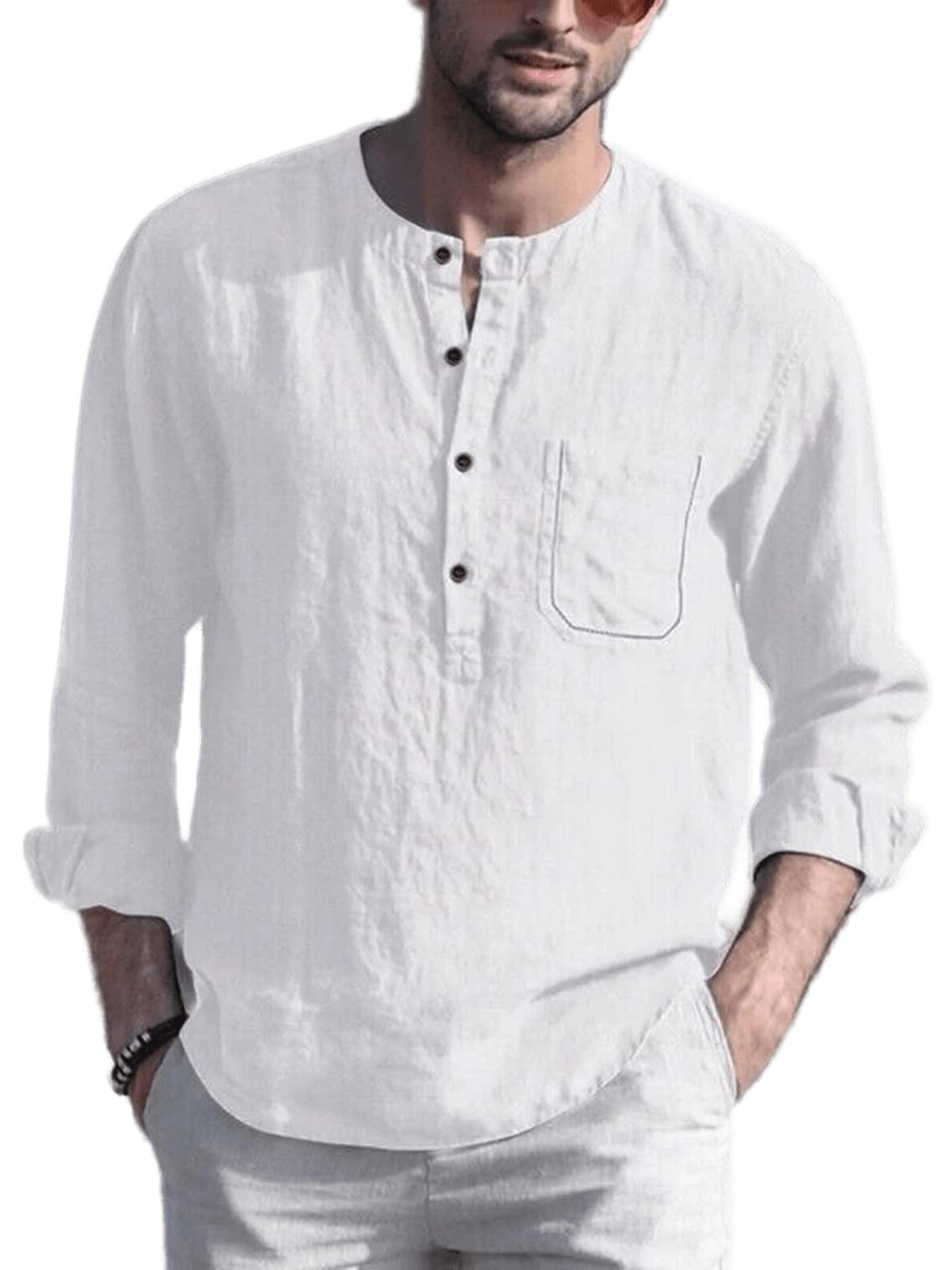 om designer Mens Casual Solid Cotton Regular Kurta for Men, Regular Fullslevee with Mandarian Collar Kurta Shirts for Adults-picture-45