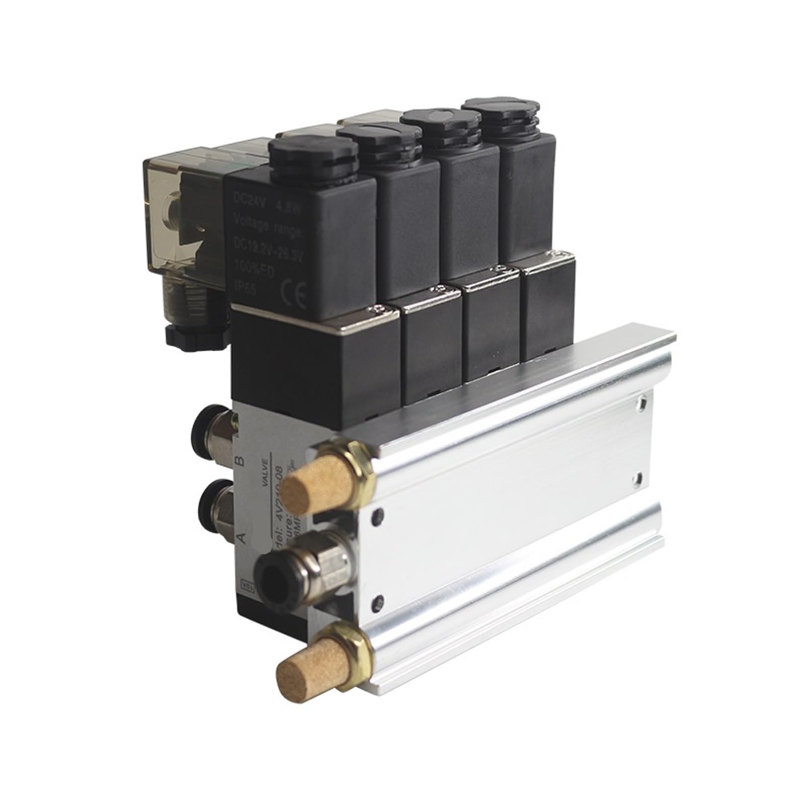 4v210-08 válvula neumática de colector 5/2 grupo de válvulas solenoides isla de válvulas válvula inversora de cilindro distribuidor neumático(5 combinations,AC110V 6mm tube)