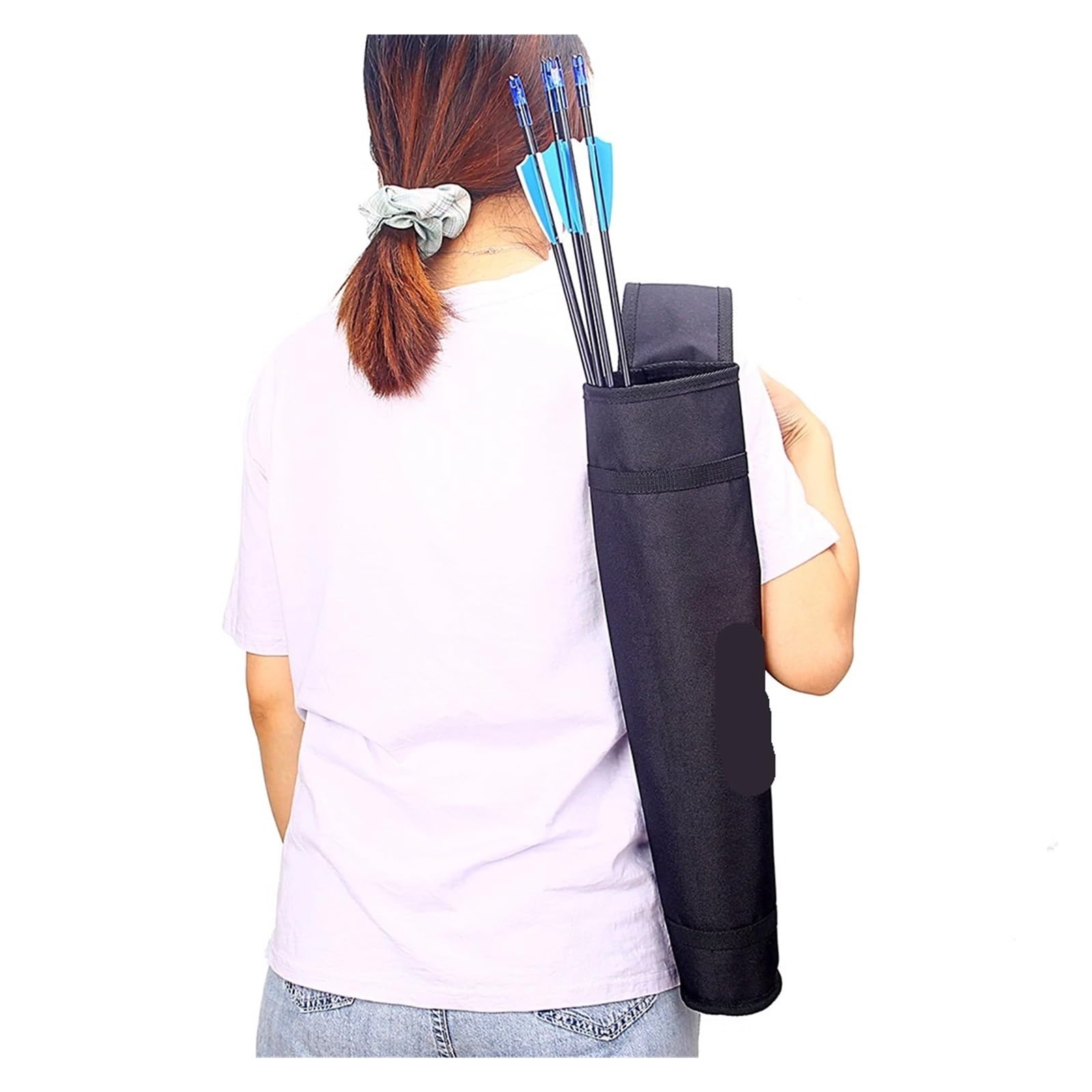 MRKU Borsa Porta frecce da tiro con L'Arco, Comoda e Regolabile, con Tubo per Il Trasporto a Tracolla o da Appendere in Vita, Ideale per la Pratica del tiro al Bersaglio.