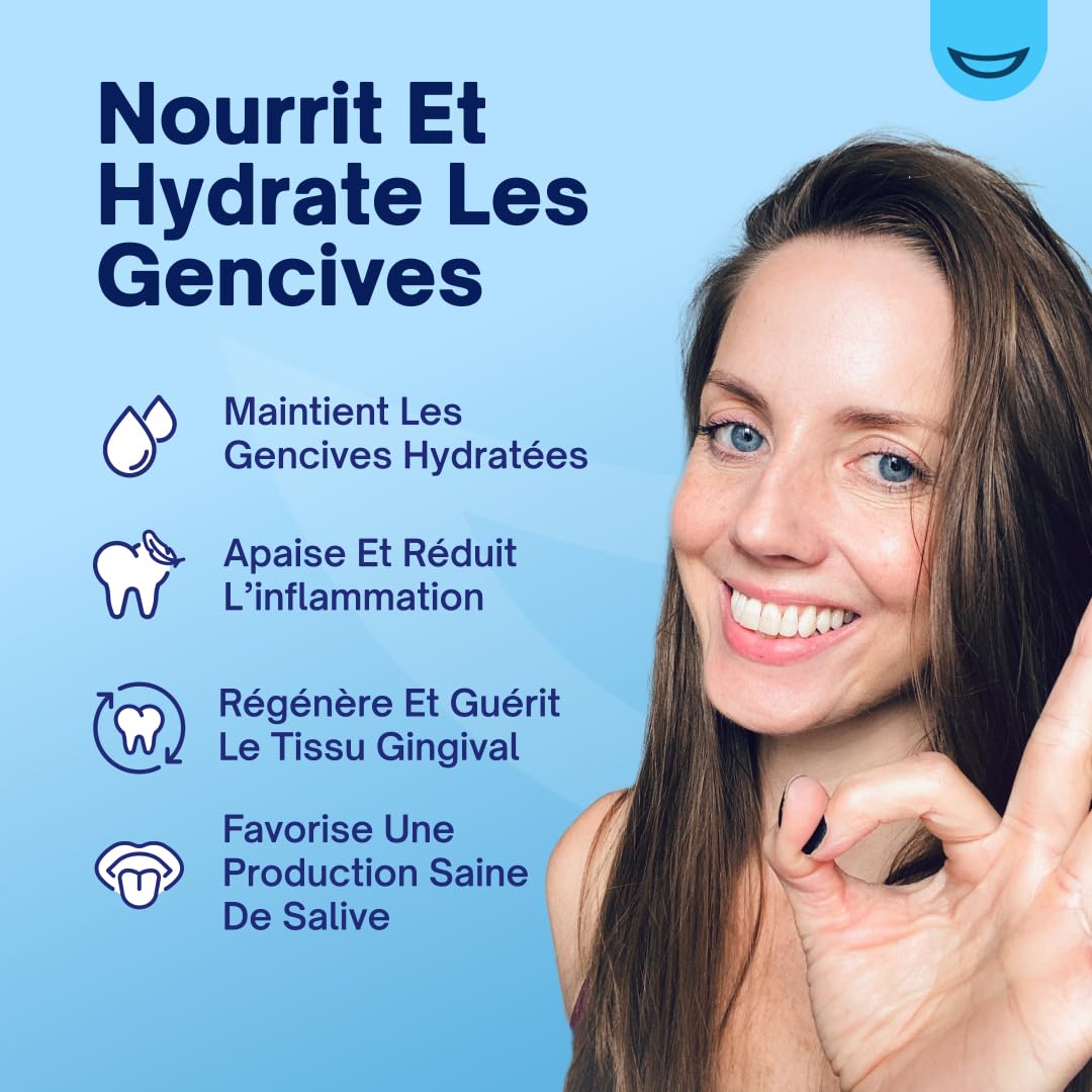 MySweetSmile Sérum Gencives HA+ À l'Acide Hyaluronique - Apaise Et Hydrate les Gencives - Réduit l'Inflammation Gingivale - Saveur Menthe - Réparation Des Gencives - Lauréat IndyBest - 30ml