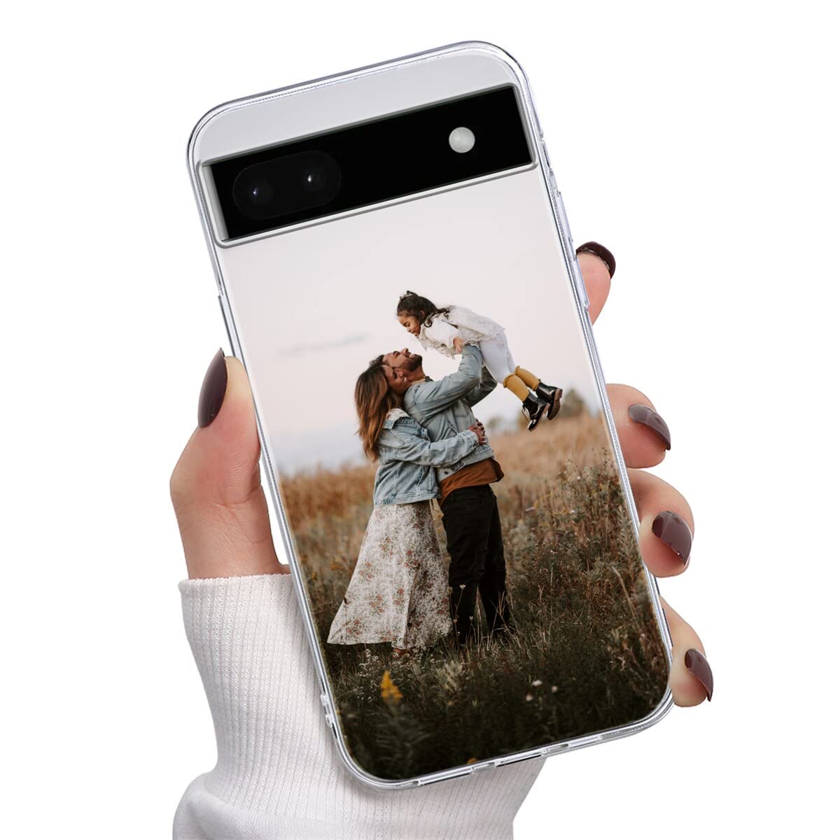 Personalisierte Handyhülle Für Google Pixel 6a – Selbst Gestalten Mit Foto & Text, Transparent, TPU