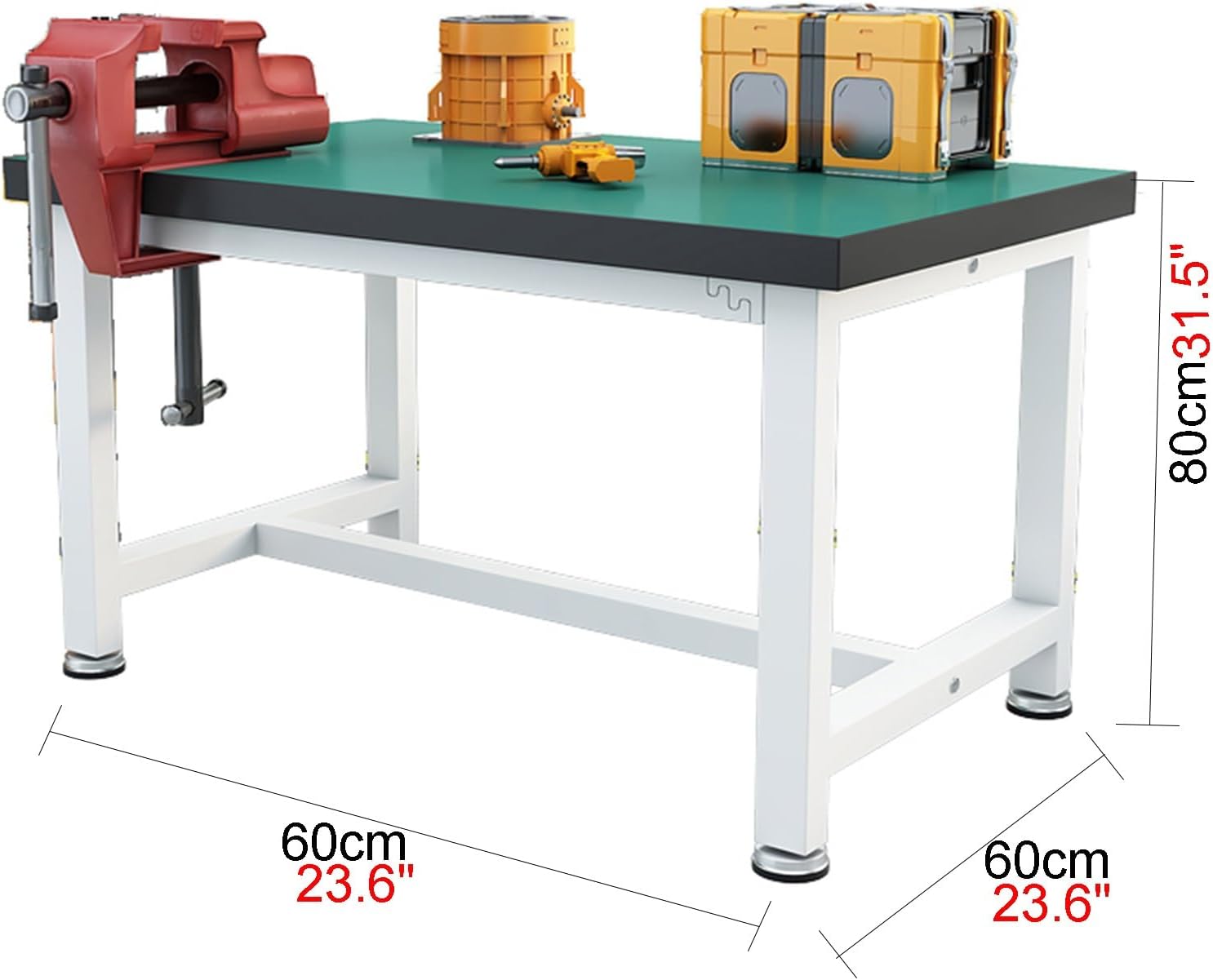 Heavy Duty Factory Workshop Work Table Antistatic Rubber Mat High Temperature Baking Paint Process Adjustable Height Non-Slip Foot Pads