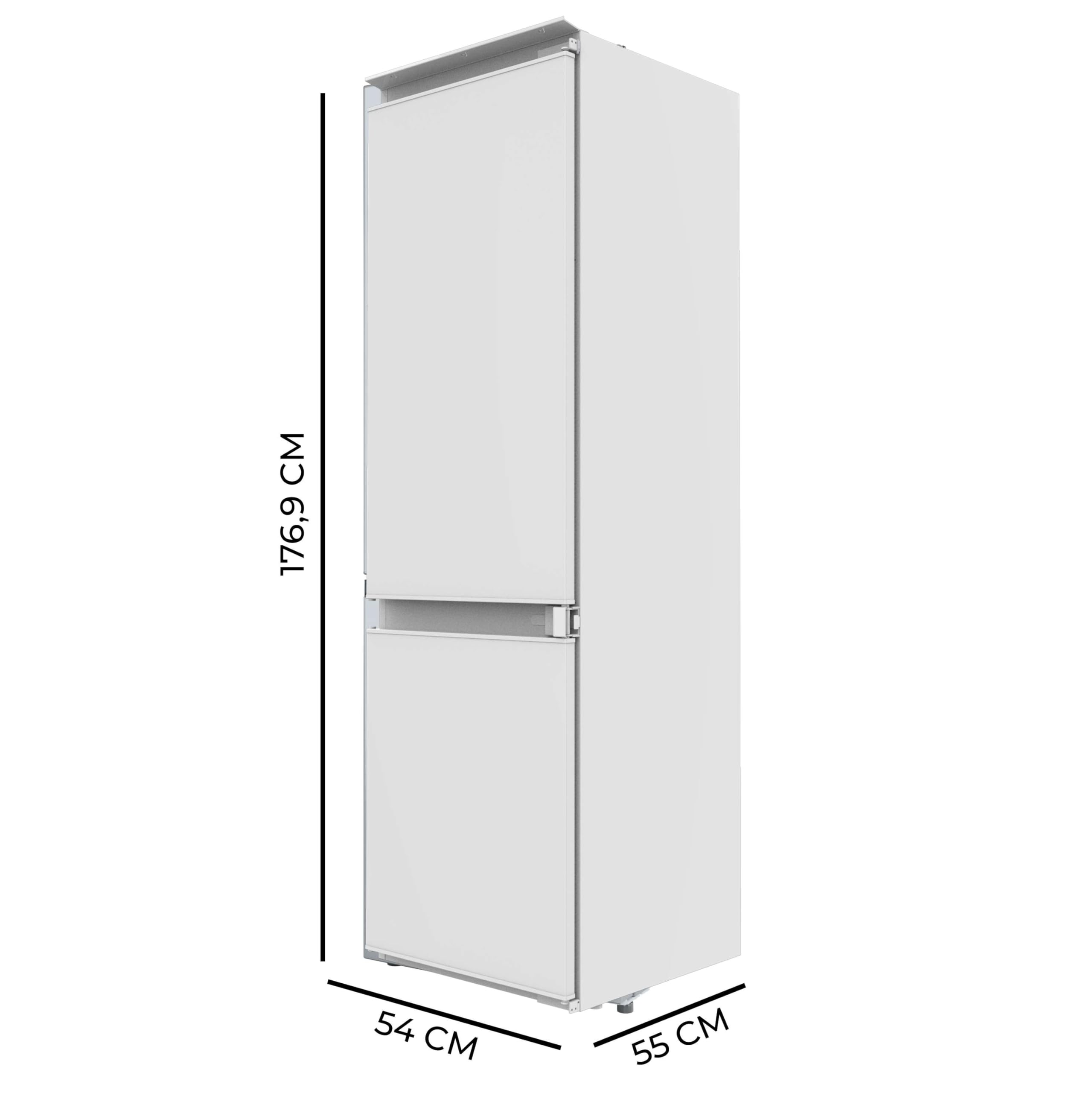Cecotec Refrigerateur Congelateur Combiné Bolero CoolMarket Combi BI-S DF 270 E. Réfrigérateur 270L, Defrost, porte coulissante, tiroirs, bac fruits et légumes, classe E