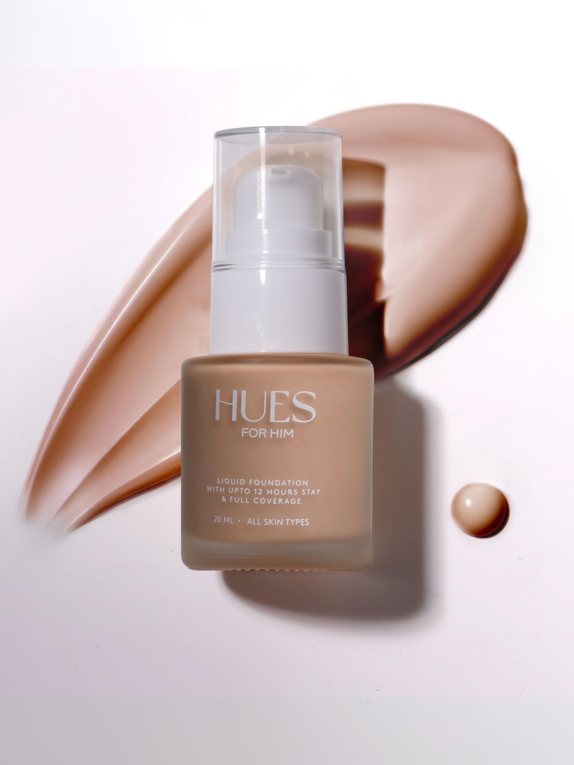 Hues for Him Foundation, Natural Glow, 20 ml (Pack of 1)