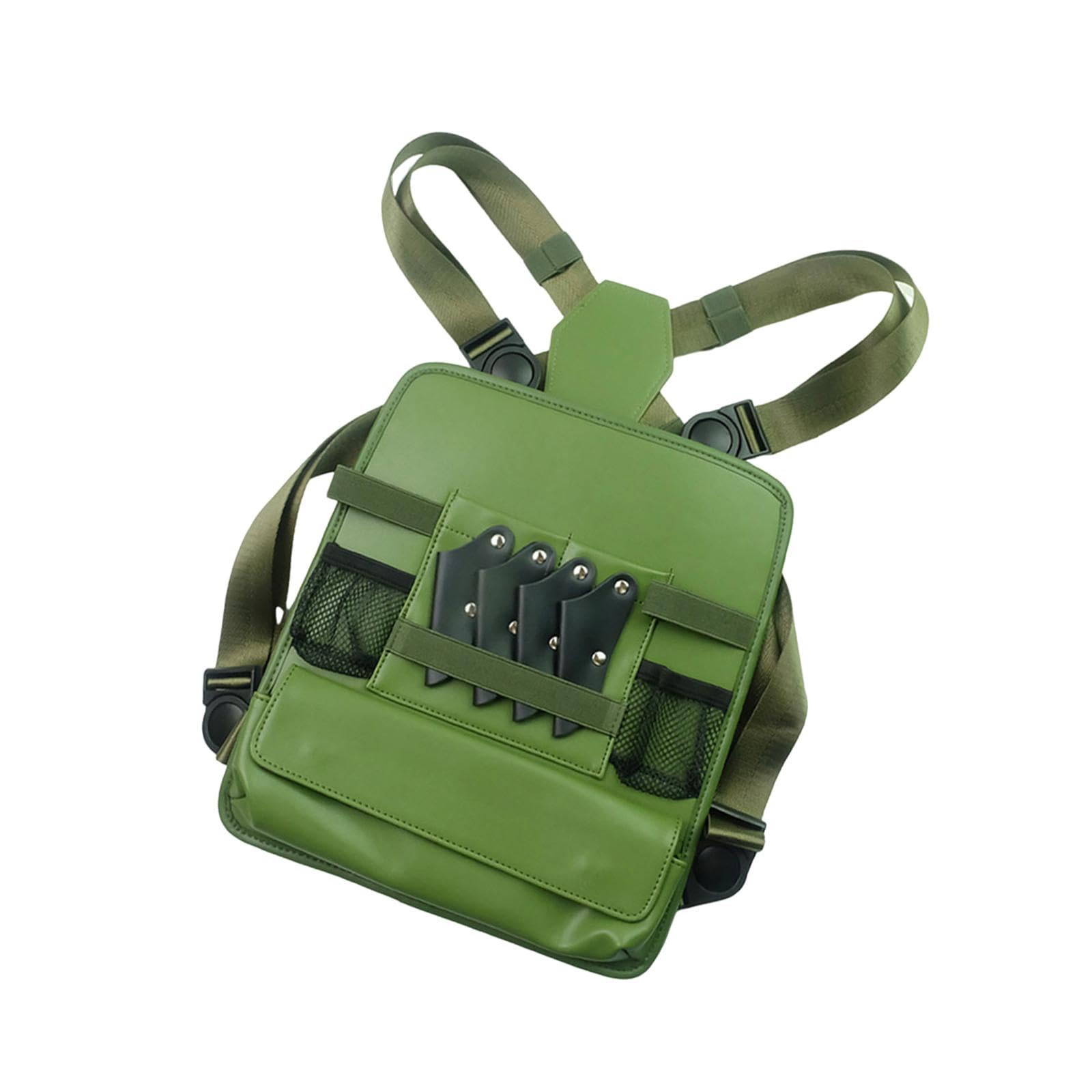 Garende Haircut Tools Scissor Storage Chest Bag Multipurpose PU Leather Practical Hair Clipper Combs Organizer, Green