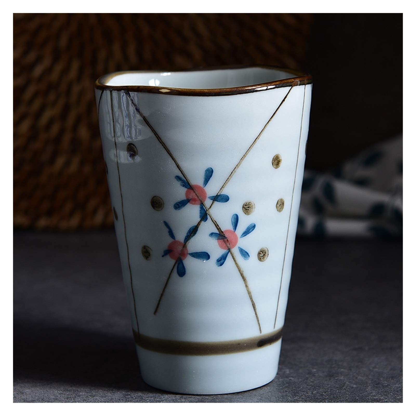 LIANYG Kung Fu Tea Cup 250ml Handpainted Ceramic Teacup Porcelain Large Coffee Tea Cups (Capacity : 250ml, Color : 2)