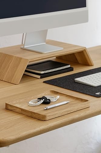 Miniatura 5 de Oakywood Bandeja Catchall de madera hecha a mano, organizador de escritorio de madera, fabricado en la UE, almacenamiento de escritorio de madera