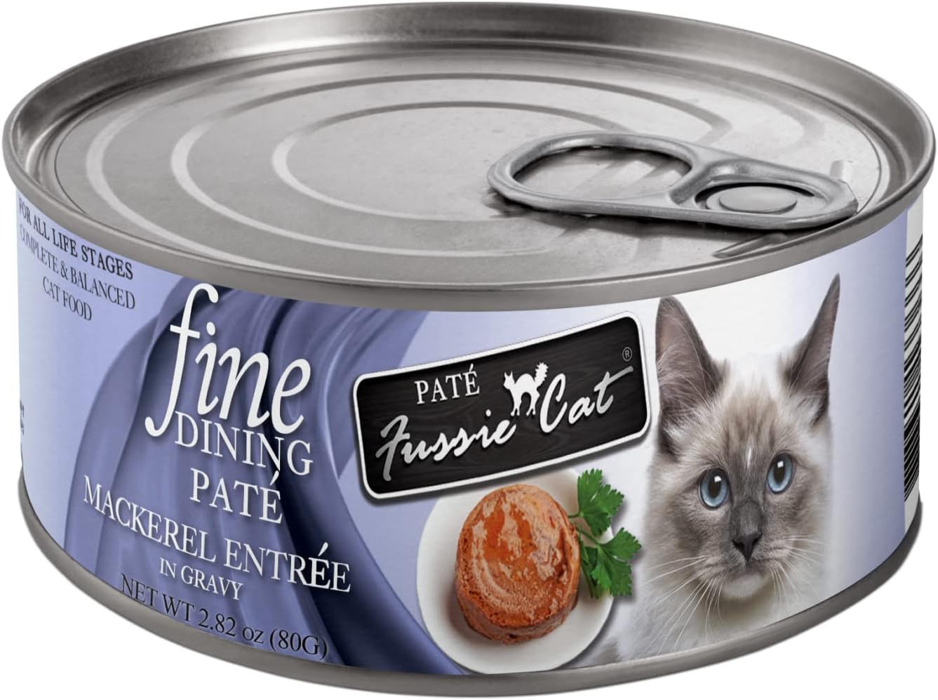 Fussie Cat Fine Dining Pate Wet Food - 2.8 Oz. Cans, Variety Flavor Pack of 12 with HS Can Lid