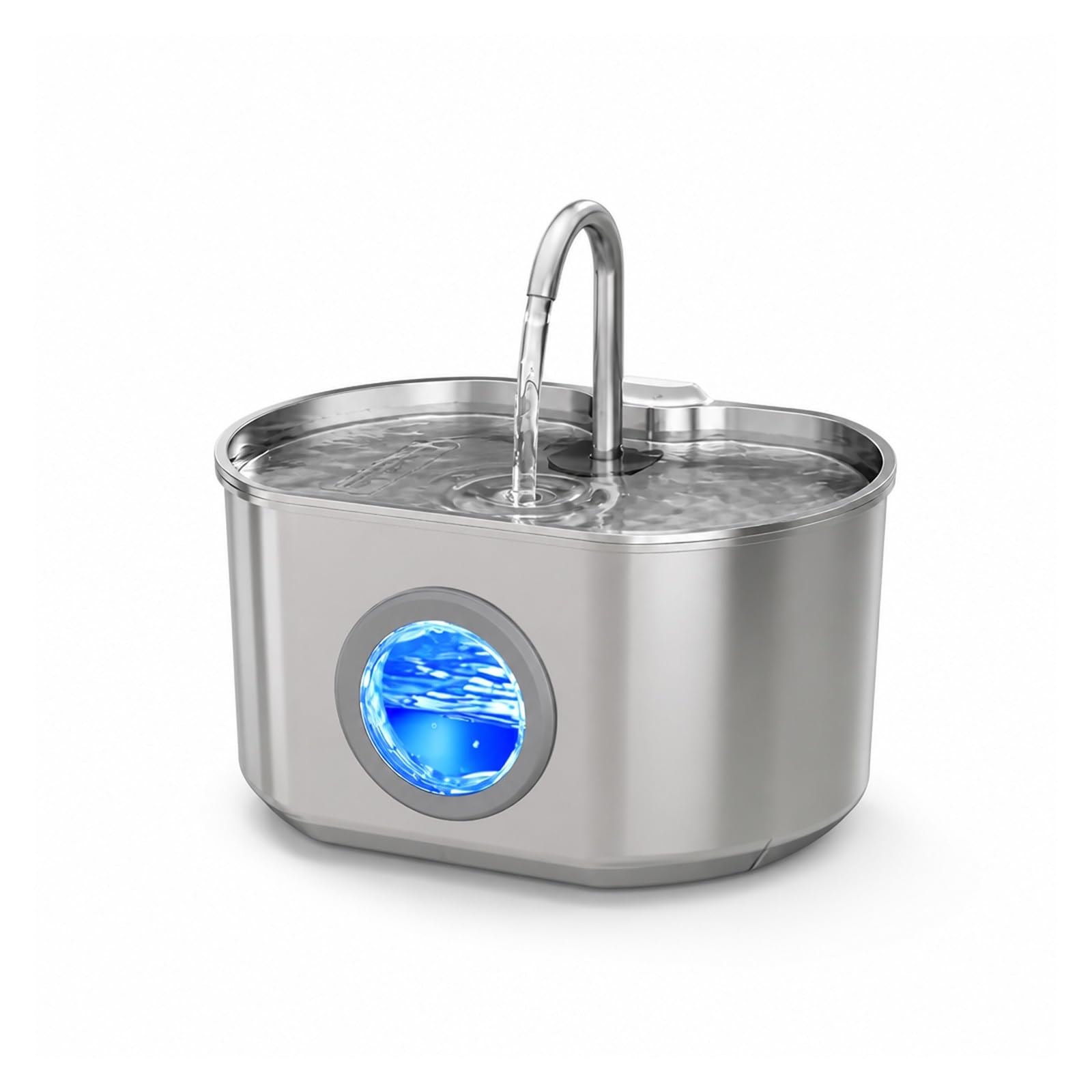 Fuente de Agua para Mascotas, Fuente De Agua para Gatos Acero Inoxidable 73 Oz/2,2 L