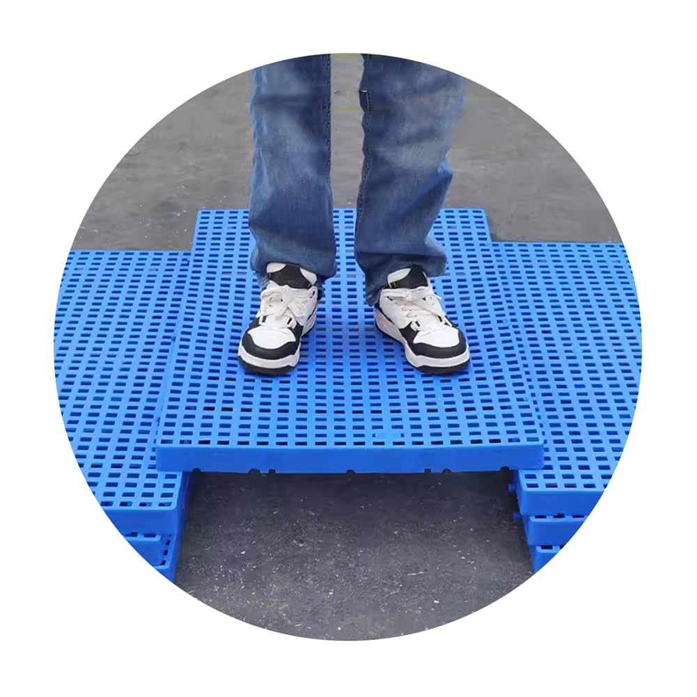 GRRICEPL Breathable Grid Ventilation Pallet, Waterproof Storage Grid Pad, Lightweight Storage Pad, Infinity Strap Snap Splicing (Color : Blue, Size : 60x30x3cm)