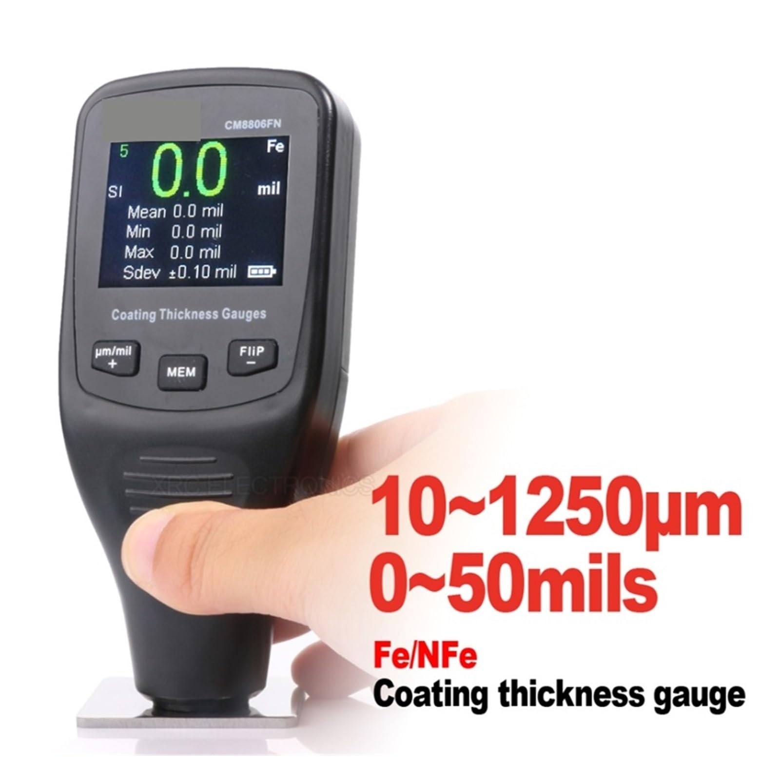 Spessimetro Vernice, Digital Car Body Tester Detailing Tool Calibro di Spessore del Rivestimento Automatico 50mil 1250um Misuratore di Spessore del Film di Vernice for Auto
