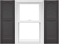 Vista 12 de Mid America Cathedral Open Louver - Persianas estándar de vinilo (1 par)