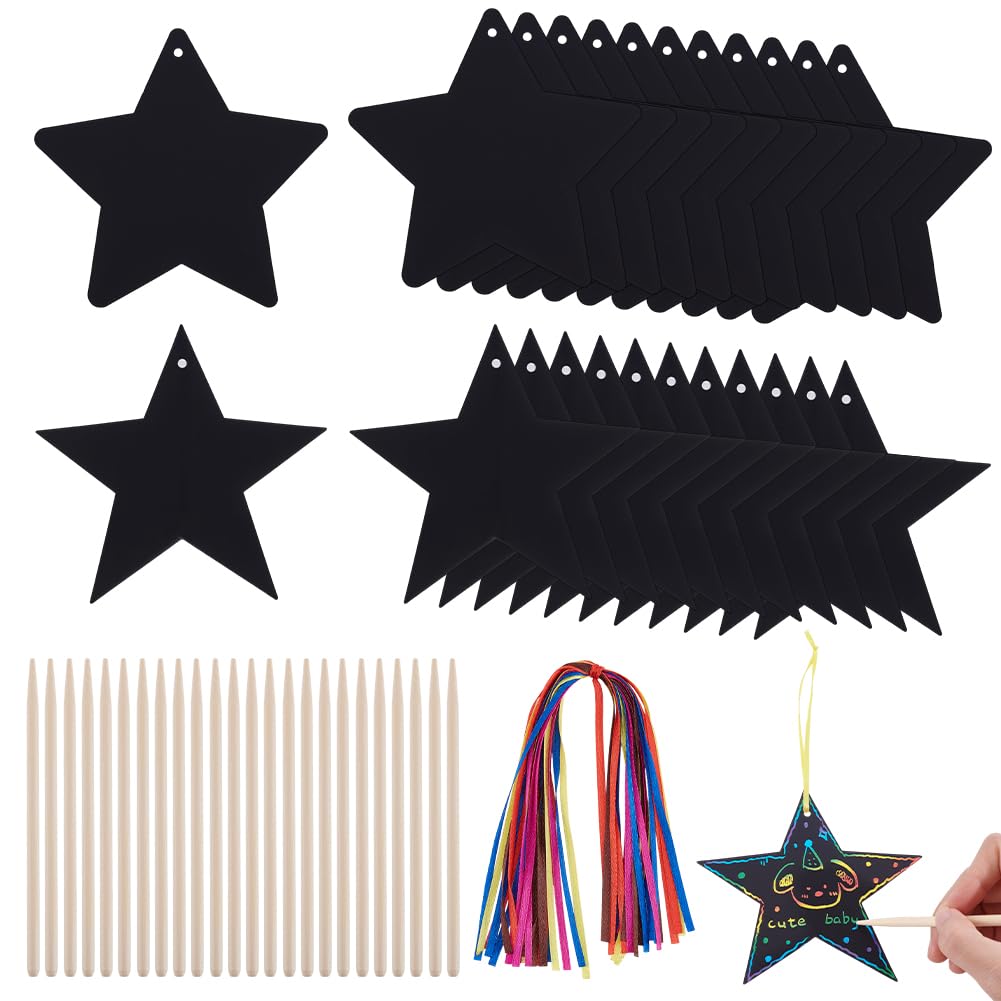 AHANDMAKER 96 Sets Star Rainbow Scratch Art Kit