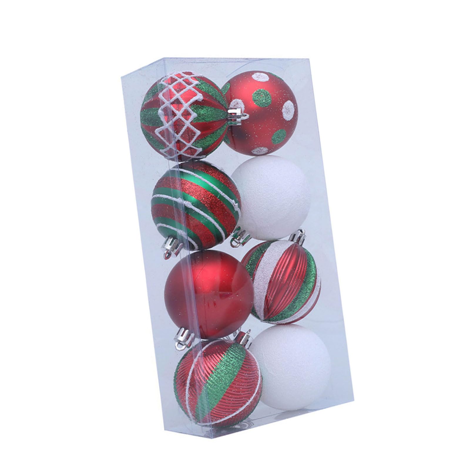 Tfaoys Red And Green Christmas Ball Ornament For Tree Glittering Festival Trees Decorations Hanging Ball Glittering
