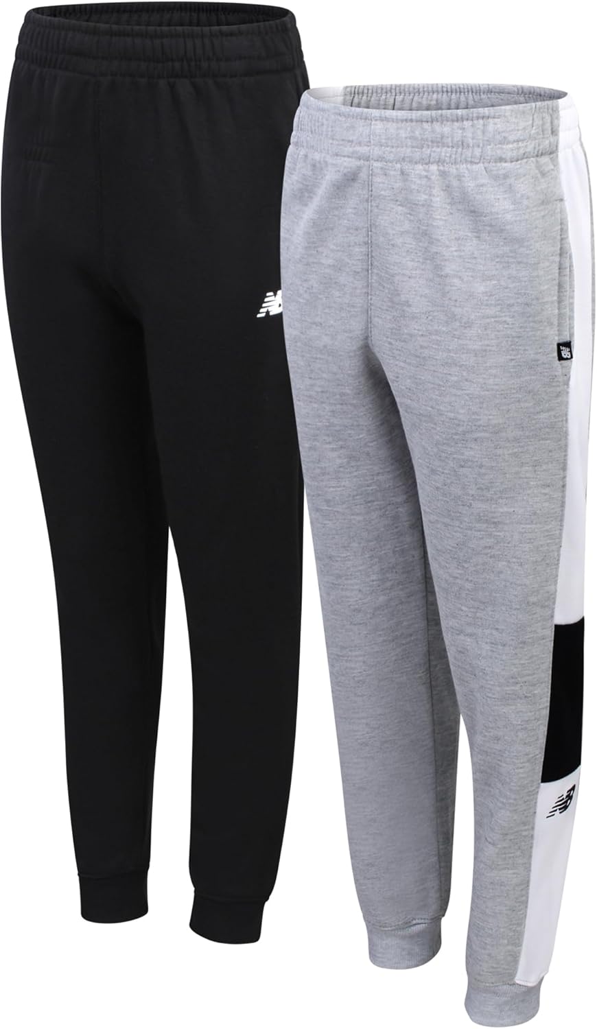 New Balance Boys Sweatpants - 2 Pack Active Performance Fleece Boys Joggers with Elastic Waistband - Athletic Pants for Kids
