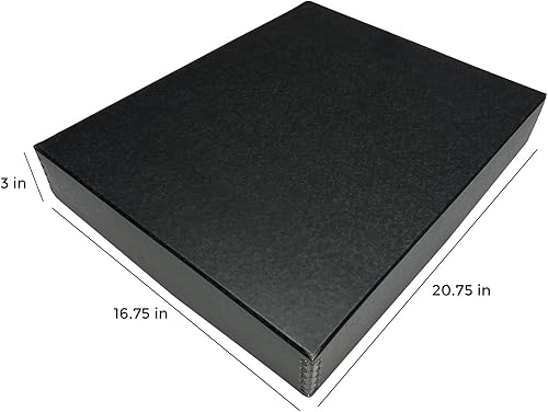 Vista 55 de Lineco, Caja de almacenamiento de archivos de museo de color tostado de 9 x 12 pulgadas, diseño frontal caído. Sin ácidos con borde de metal.