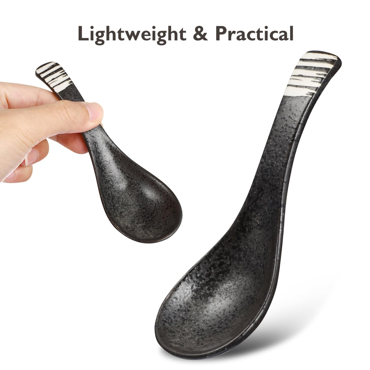 Luxshiny Keramik Löffel 2er Set - Japanische Suppenlöffel Für Ramen & Reis