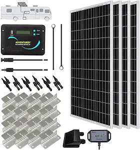 7 Best Solar Suitcase Kit 400W for RV in 2026 9 Renogy 400 Watts 12 Volts Monocrystalline Solar RV Kit Off-Grid Kit with Adventurer 30A PWM LCD Charge Controller+ Mounting Brackets+ Male and Female Connectors+Solar Cables+Cable Entry housing