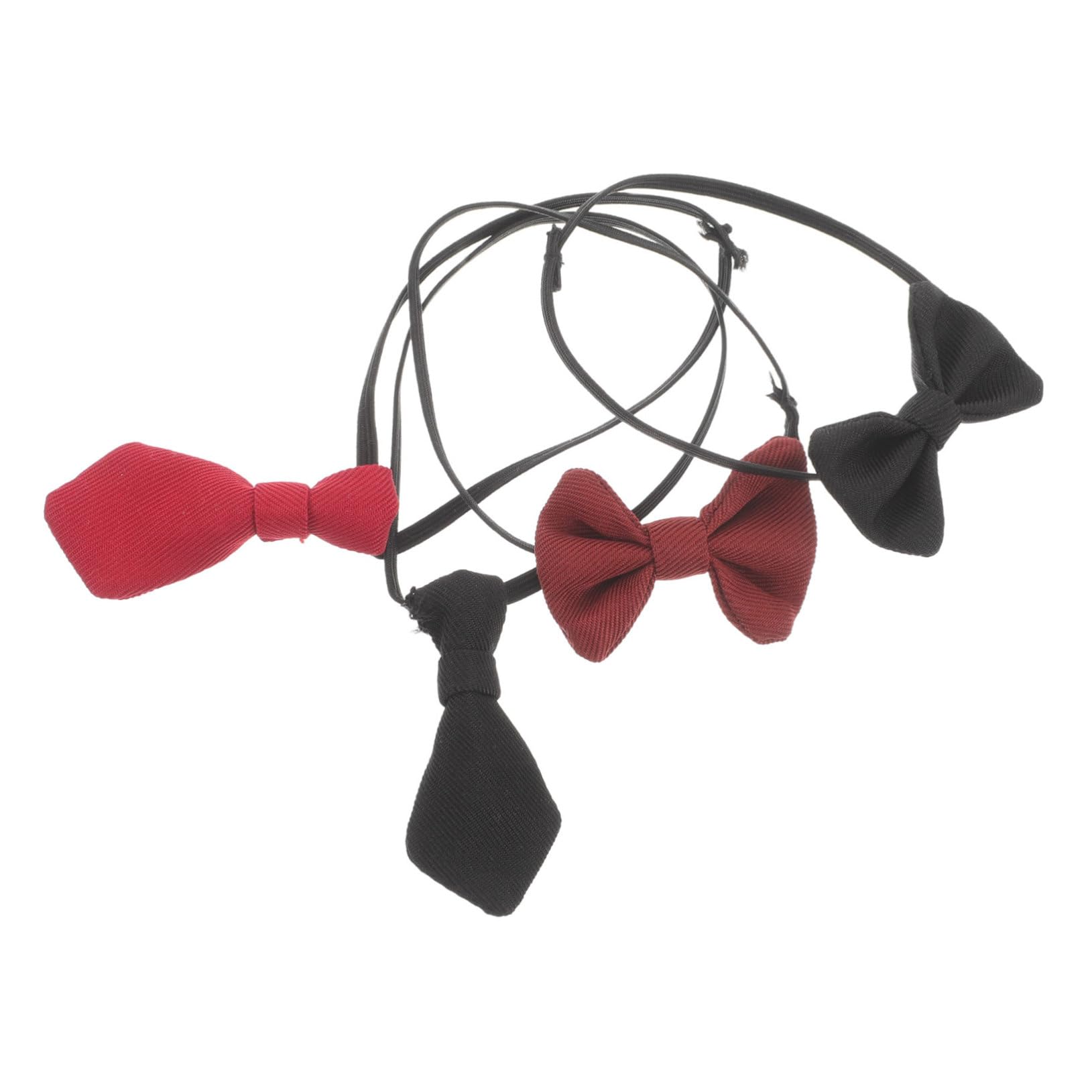 TOYANDONA 4pcs Mini Doll Bowtie and Necktie Handmade Cotton Tiny Tie Accessories for Small Dolls and Formal Pet Collar Style Versatile Mix Match Fashion Additions
