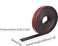 Vista 2 de uxcell Rollos de láminas de goma adhesiva de 1/4 pulgadas de alto x 0.79 pulgadas de ancho x 118 pulgadas de largo, tiras de goma sólida de neopreno