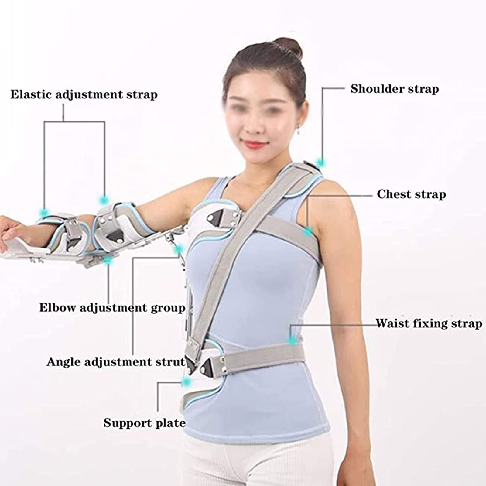 Órtesis de abducción de Hombro Ajustable para Adultos, Soporte Fijo de abducción de Hombro, Soporte de fijación de Fractura humeral, para Fractura y dislocación de la articulación del Hombro