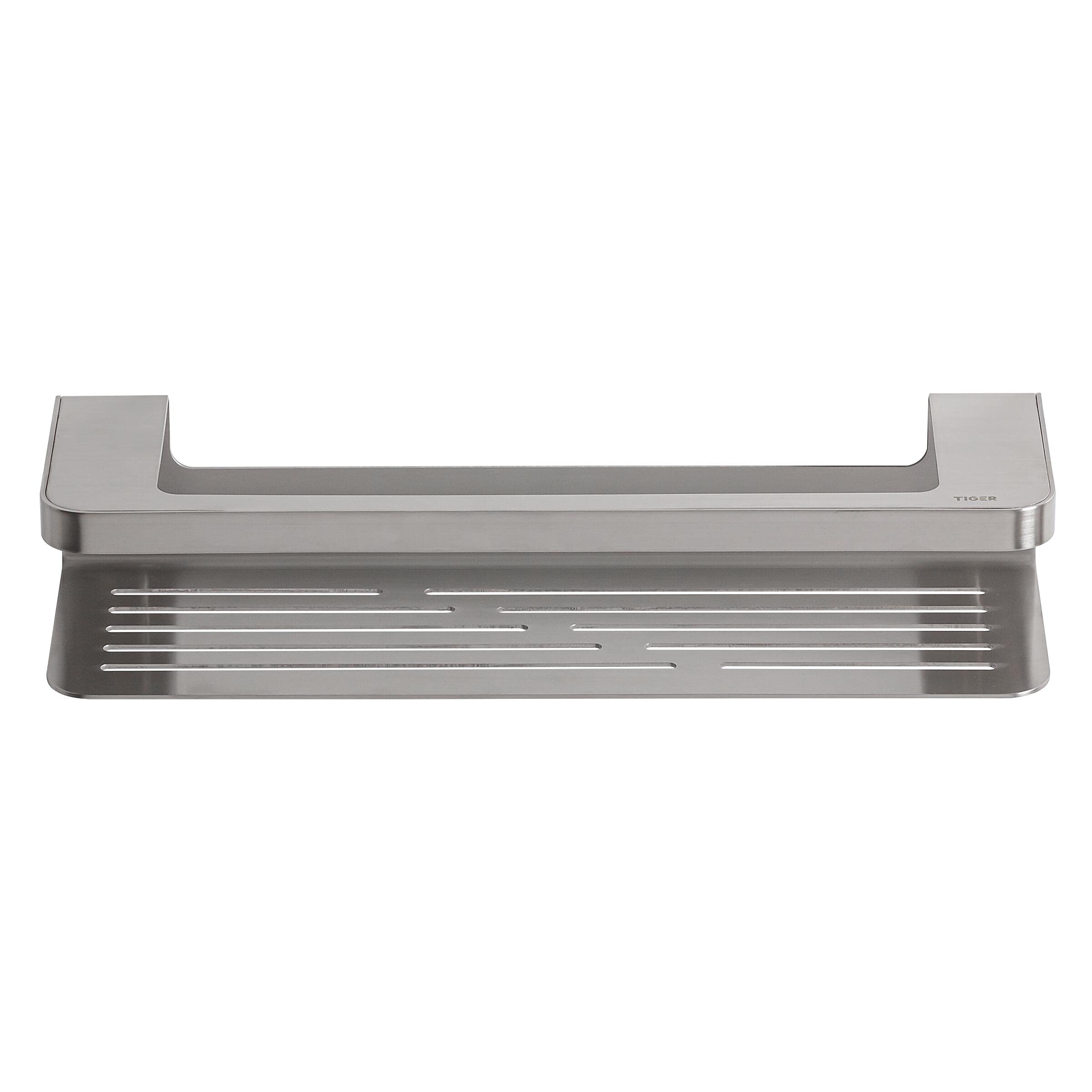 TIGER Caddy Cestello Doccia/Porta Salviette, Acciaio Inox Spazzolato, 35 cm