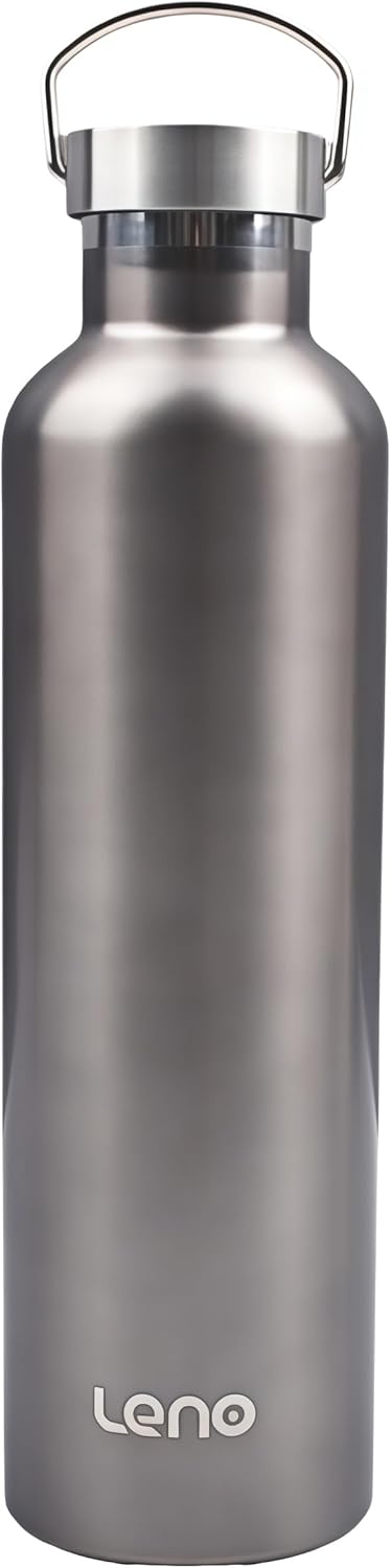 Stainless Steel Insulated Water Bottle, Double Wall, Wide Mouth, Leak Proof, Keep Drinks Cold and Hot, Sport & Camping Hiking Bottle with Handle (34, ounces)