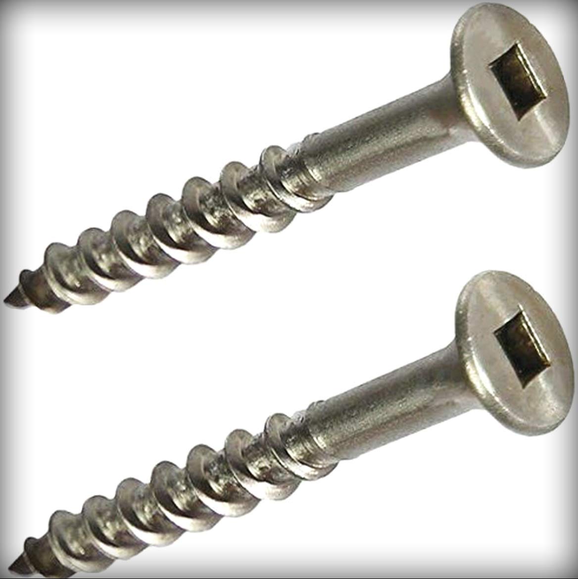 New Pack of 50 Pcs #10 x 1-1/2 inch Deck Hardware Stainless Steel Metal Machine Screws Kit Square Drive Wood/Composite Set Warranity by Pr-Merchant