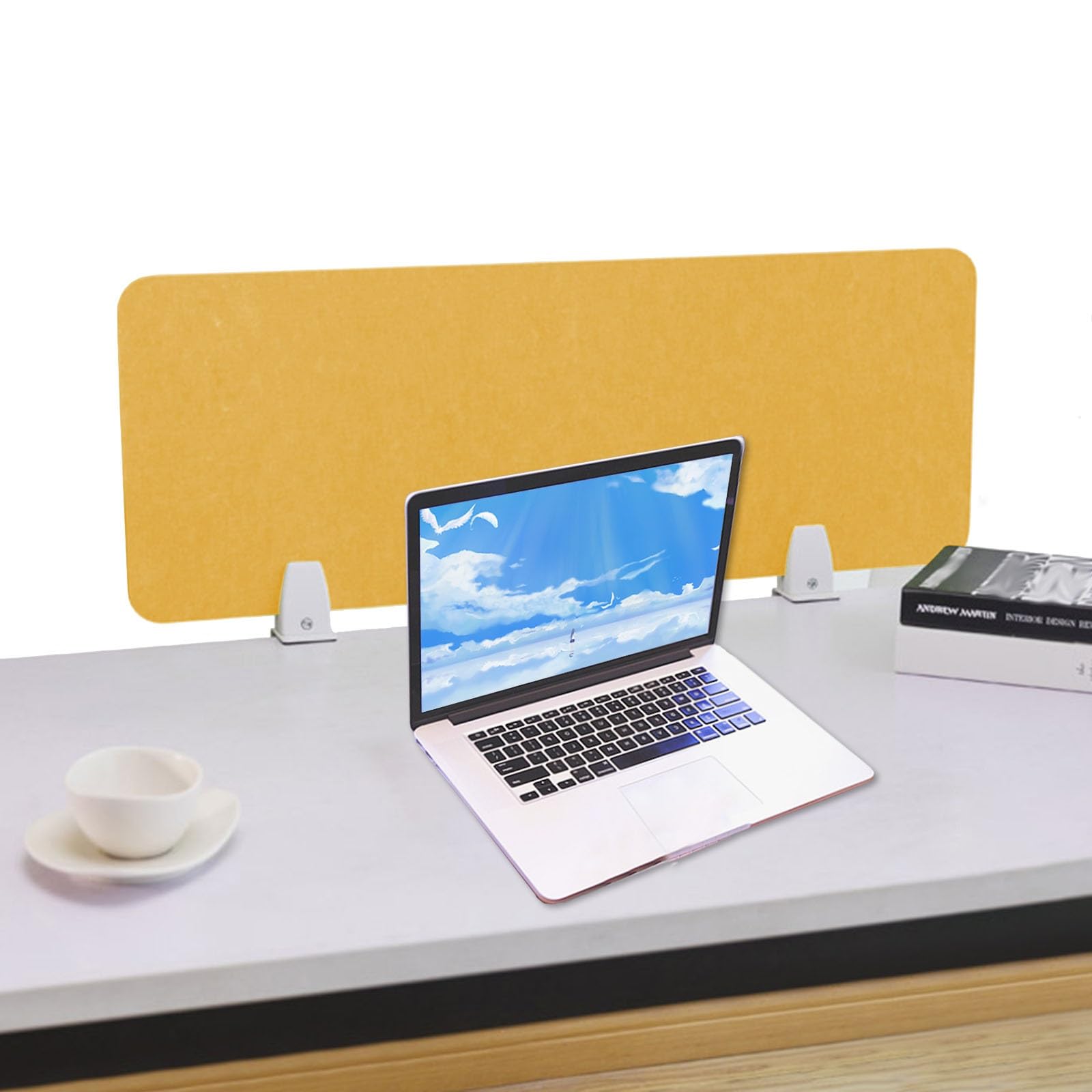 HJYCLFAZU Portable Desk Divider for Privacy, Single Panel Acoustic Cubicle System Home Office & Classrooms, Modesty Screen with Clamps, Noise Reduction Partition
