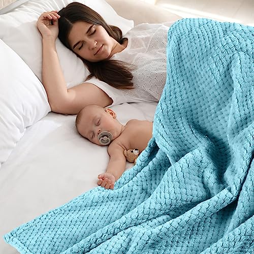 Image of Reginary 4Pcs 30x40 Baby Blanket Fuzzy,Light Blue