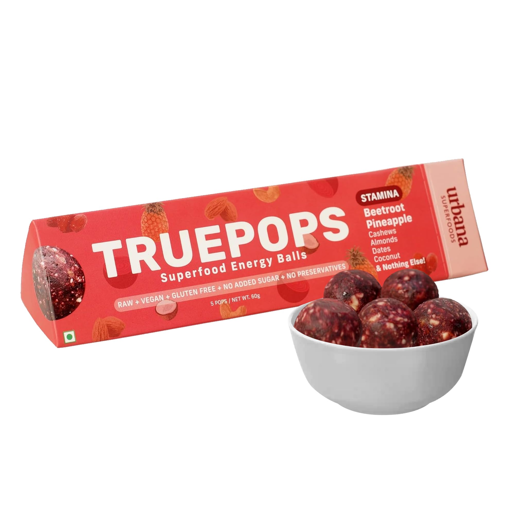 Urbana Superfoods Truepops Energy Balls | Healthy Vegan Snack | Kale Banana Flavor | Gluten Free, Keto Friendly | Natural Superfood Bites | 240g (4 x 60g) — Amazon image 12