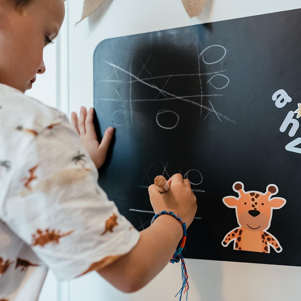 FERFLEX - tableau magnetique enfant - Rectangle - deco murale avec bande magnetique adhesive repositionnable - vendu avec un jeu de formes géométrique - 38x58cm.