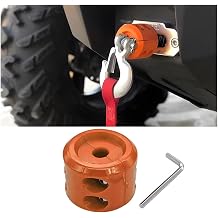 Bittwee Car Rubber Winch Stopper for ATV UTV Truck, Cable Saver Hook Stopper Line for Synthetic Rope, Bump Shock Saver Dampener with Stainless Steel Screw and Nut, Quick Installation Tool Orange