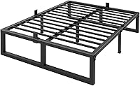 Vista 1 de Base de cama Queen de 14 pulgadas, plataforma de metal resistente de 3500 libras, soporte de listones de acero/no requiere somier/sin