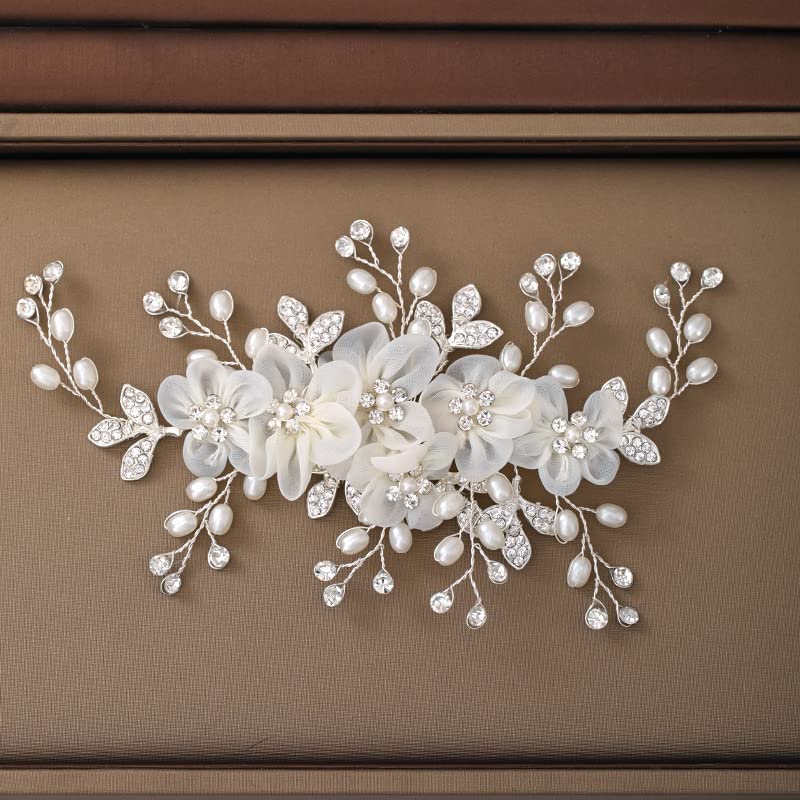 Miniatura 3 de Flores de novia para el cabello de boda, vides, pieza de pelo de cristal, accesorios para el cabello de novia para mujeres y niñas