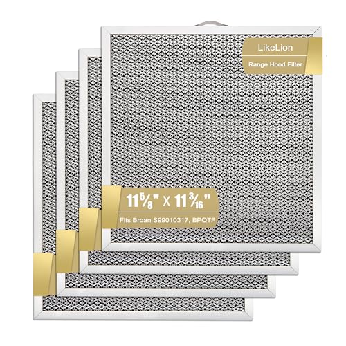 4 Pack Range Hood Filter Replacement, 11-1/4" X 11-5/8" by LikeLion - Used condition - US$20.19