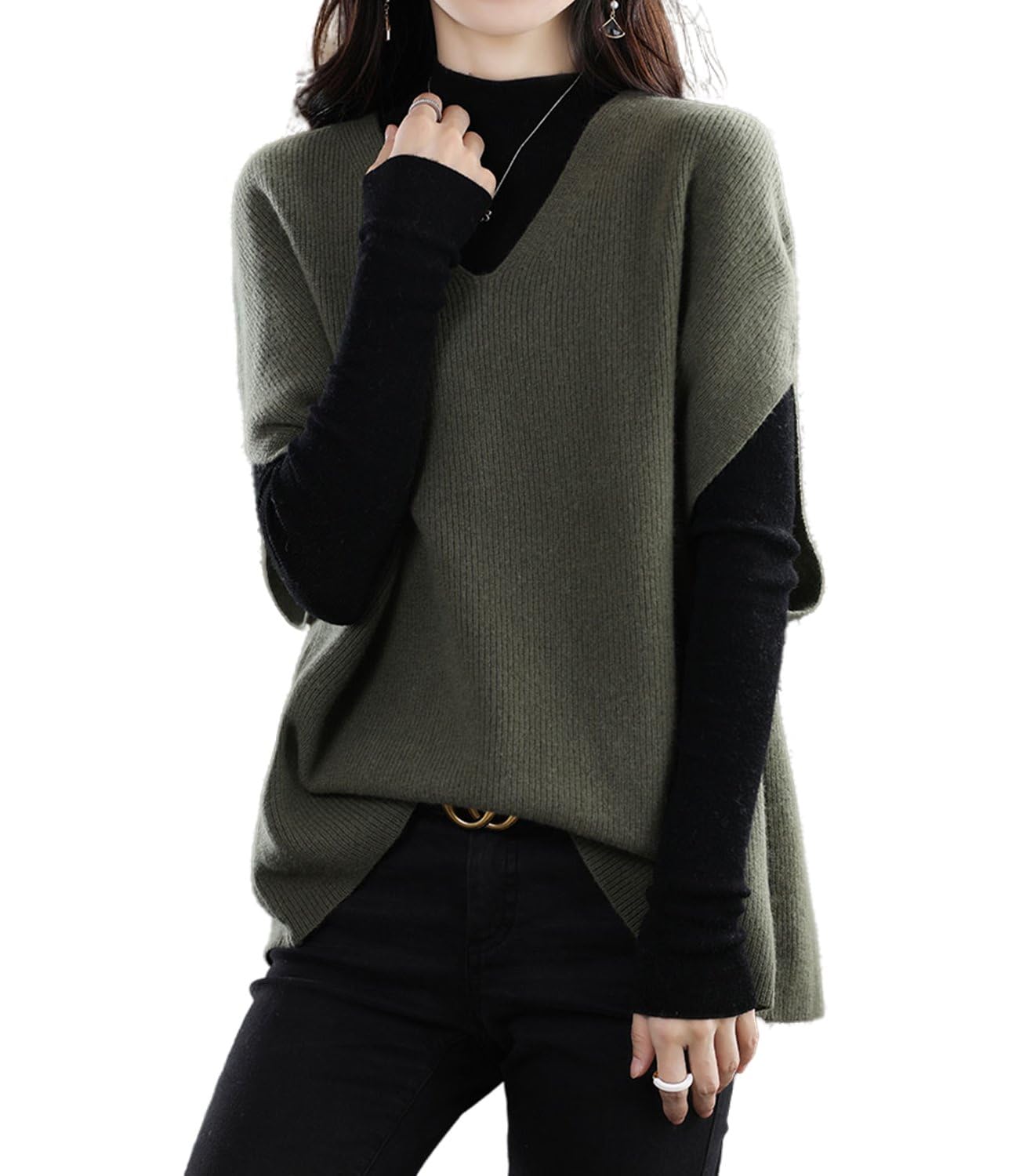 Womens Sweater Vest 100 Merino Wool Lightweight Sleeveless Pullover V-Neck Knit Basic Vest Short Tops