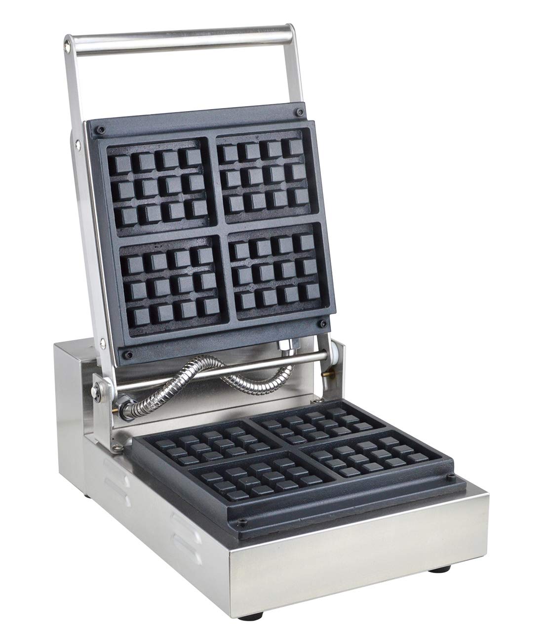 NJTFHU Waffle Maker Machine Rectangle Commercial New Electric Nonstick Deep Waffle 4 Pcs Iron with Temperature and Time Control and Stainless Steel 110V for Home Kitchen Parties Use