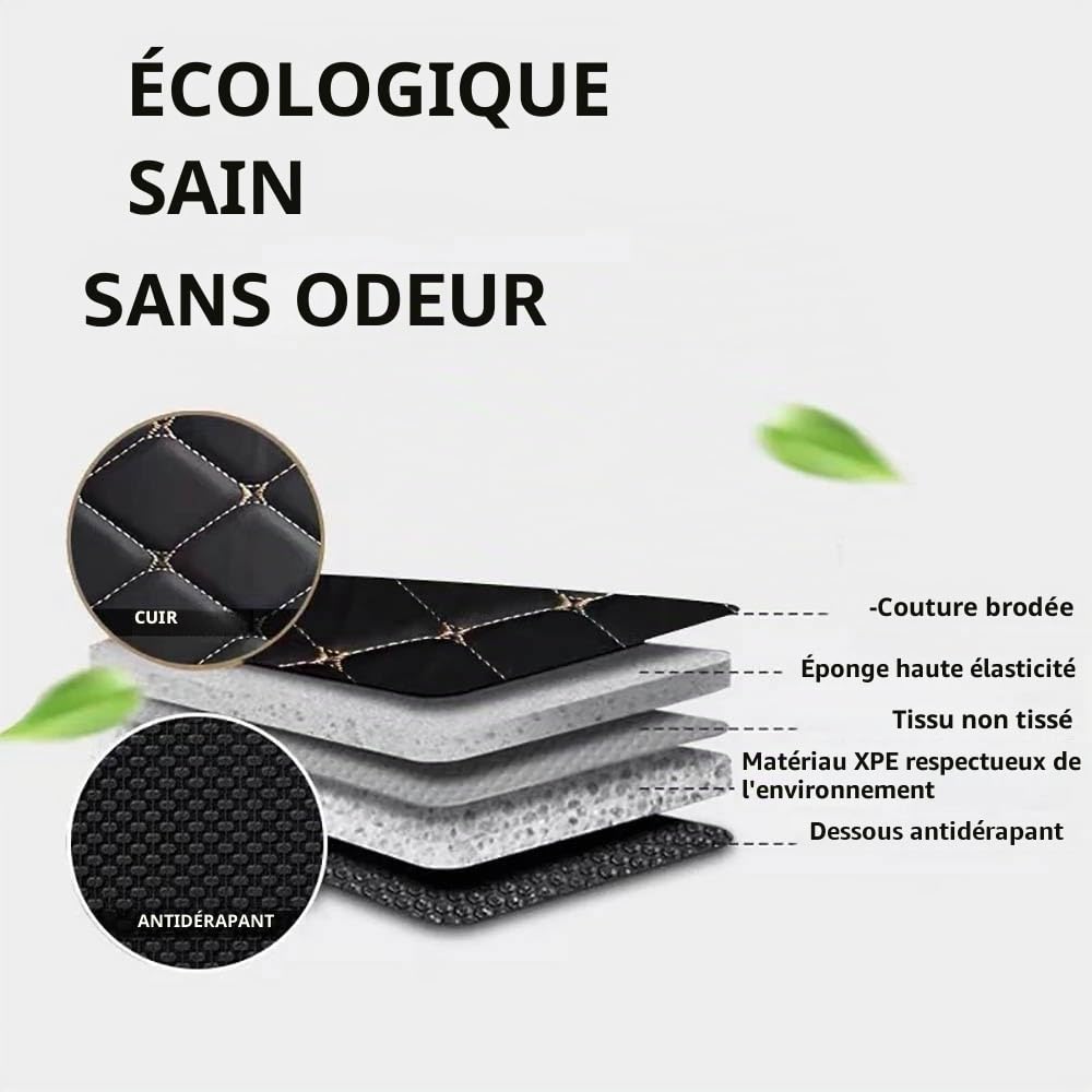 Tapis de Coffre de Voiture en Cuir PU pour BMW X2 U10 2024, Doublure étanche de Coffre arrière personnalisés Accessoires intérieurs,C:Black+Blue