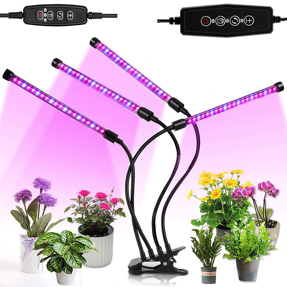 Luci A Clip Lampada Pinza Luce da Lettura Luce da Lettura Clip Luce Piante A LED, Luce di Crescita, Luce Riempimento Succulente, Piantando Lampada A Clip-4-Testa-Tempo
