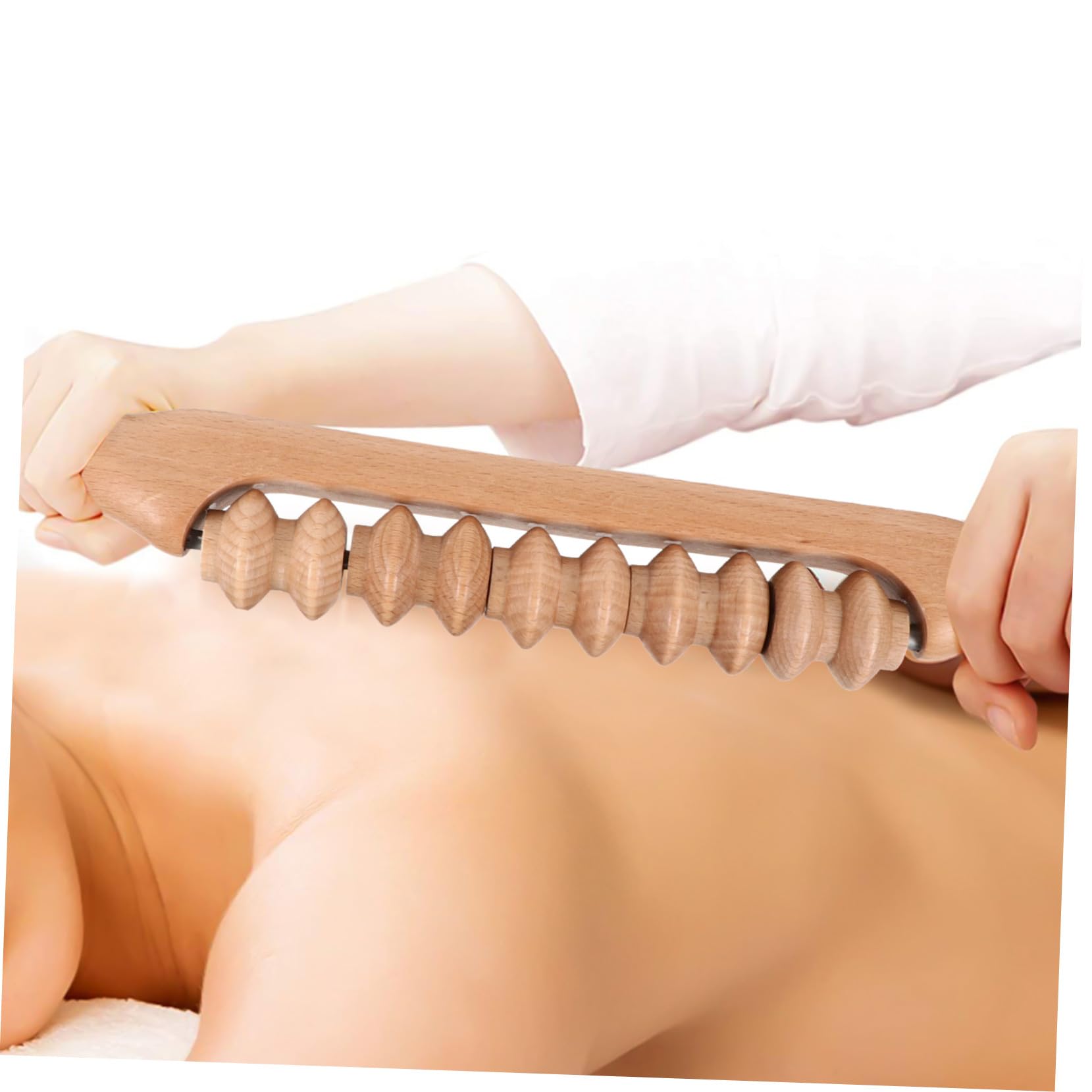Holz Massageroller 43cm Manuell Muskelroller Für Ganzkörpermassage Fördert Durchblutung Leichtes Massagegerät Für Nacken Schulter Füße Wellness Entspannung