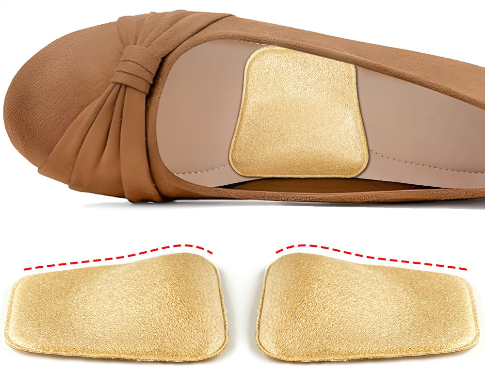 Beautulip Arch Support Inserts for Flat Feet Women, Gel Arch Cushions for Plantar Fasciitis, Adhesive Arch Pads for Pressure Relief and Foot Pain, 2