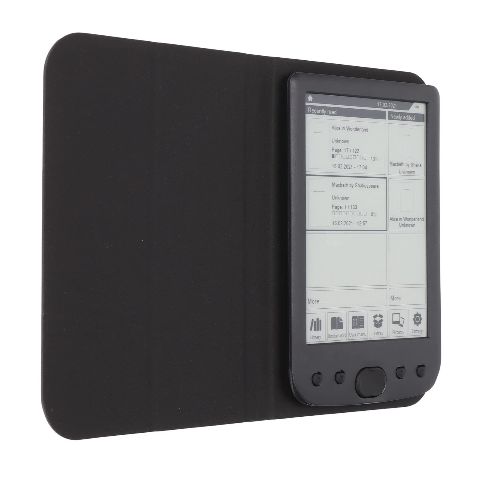 Ereader Lettore di E-book con Schermo a Inchiostro Ad Alta Definizione da 6 Pollici per Leggere Comodamente con Custodia Protettiva da 8 GB Nera