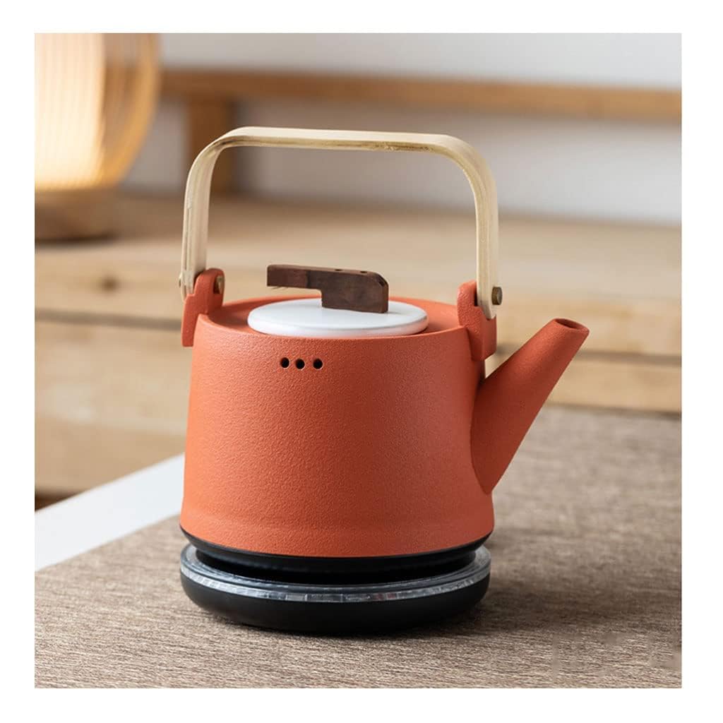 ZYJIX Electric Kettle - 800ml Ceramic Water Kettle, Fast Boil, Quiet Operation, Traditional Design For Home Kitchen - Electric Tea Kettle(Color:Orange)