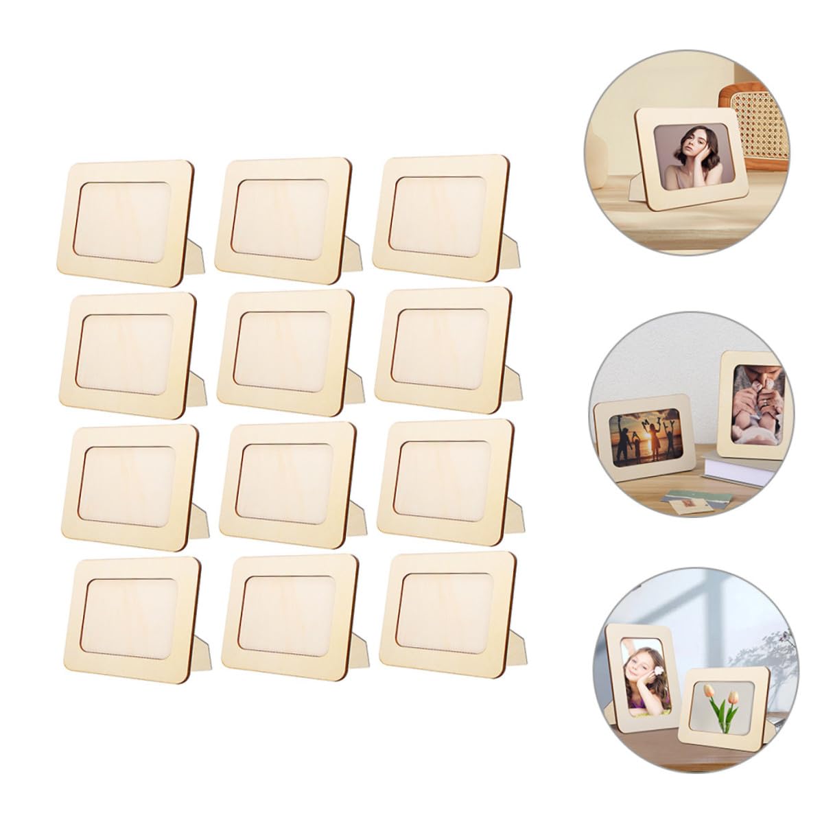 BESPORTBLE Cornice per Foto da Tavolo in Legno Fai da Te Set da 12 Pezzi 6 Pollici Cornice Portafoto Decorativa per Casa e Camera da Letto