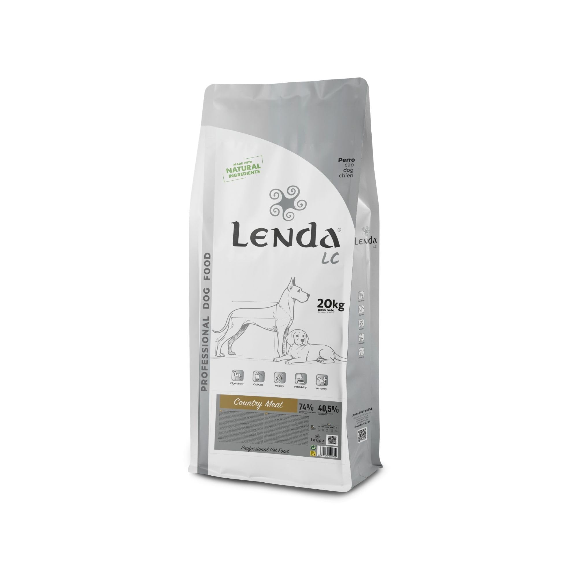 Lenda LC Country Meat 20 kg – Naturalna karma sucha dla dorosłych aktywnych psów wszystkich ras – 20 kg Premium – 1 szt.