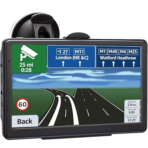 Car GPS Navigation, 2025 Map 7 inch Touch Screen Car GPS, Voice Turn Direction Guidance, Support Speed and Red Light Warning, Install The Latest Map of The United States (Free Update Lifetime Map)